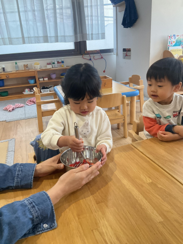 いちごジャム作り